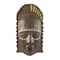 Brown Polystone Primitive African Mask Sculpture 11" x 20" x 6"